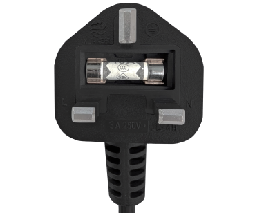 DINIC Netzkabel England UK Typ G 3A auf C7, BSI Kitemark, 1,80m