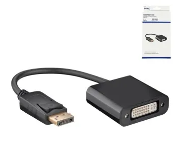 DINIC Adapter 1.2 DisplayPort auf DVI-D, 15cm DP-Stecker - DVI-Buchse 1080p max.(1920x1200 60Hz)