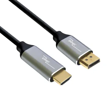 DINIC Premium Displayport auf HDMI Kabel, 4K@60Hz, 3D, HDR, 1x DP auf 1x HDMI Stecker, 2m