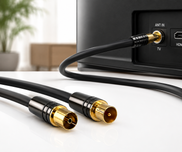 120dB Premium Antennenkabel Koax St. auf Bu., 3m DINIC Dubai Range, schwarz