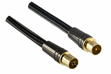 DINIC Premium Antennenkabel Koax Stecker auf Buchse, Dubai Range, schwarz