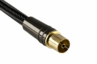 DINIC Premium Antennenkabel Koax Stecker auf Buchse, Dubai Range, schwarz