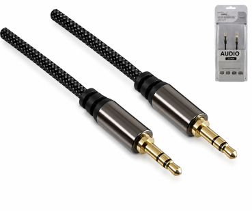 DINIC Premium Audiokabel 3,5mm Klinke St. auf St., Dubai Range, schwarz, 1m