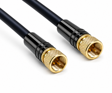 120dB Premium SAT Koaxialkabel F St. auf St., 3m DINIC Dubai Range, vergoldete Stecker, schwarz