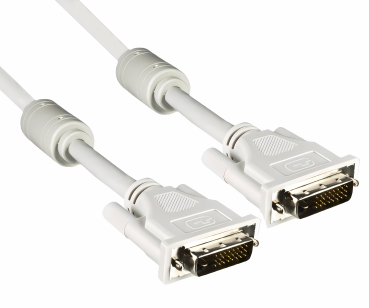 DINIC DVI-Digital Dual Link 24+1 Kabel, 2 Ferritkerne, grau, 5m