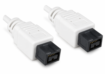 DINIC FireWire 800 Kabel 9 polig Stecker auf Stecker, Anschlusskabel IEEE 1394b, weiß