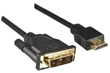 DINIC HDMI A auf DVI-D Kabel 2m , vergoldete Kontakte, schwarz