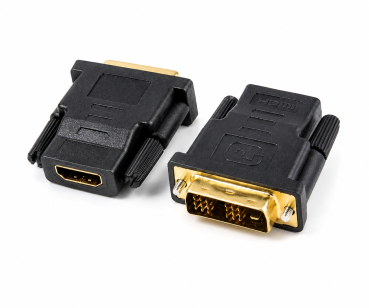 DINIC HDMI Adapter Typ A 19pol Buchse. auf DVI Stecker, vergoldete Kontakte, schwarz