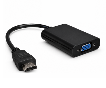 DINIC HDMI Adapter Typ A 19pol Stecker - VGA Buchse, mit Audio-Buchse, schwarz, 0,15m