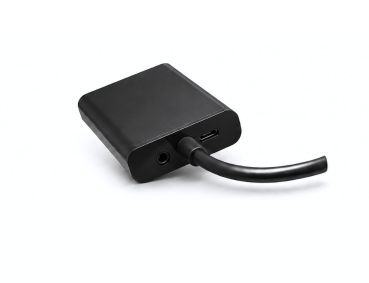 DINIC HDMI Adapter Typ A 19pol Stecker - VGA Buchse, mit Audio-Buchse, schwarz, 0,15m
