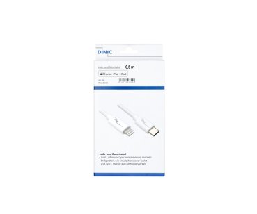 DINIC USB C auf Lightning Kabel, MFi, Box, weiß, MFi zertifiziert, Sync- und Schnellladekabel, 1m