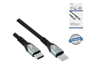 DINIC USB C auf Lightning HQ Kabel, MFi, Box, 1m, MFi zertifiziert, Sync- und Schnellladekabel