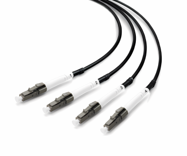 DINIC LWL Outdoor-Kabel 4 Fasern OM4, 50µ, LC/LC, Außenkabel , 100m