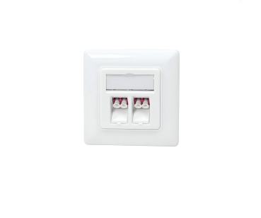 DINIC Anschlussdose mit 2 LC-Duplex Adaptern, weiß
