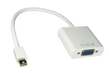DINIC Adapter VGA Bu. auf MDP Mini DisplayPort St., Thunderbolt kompatibel, weiß, 0,20m