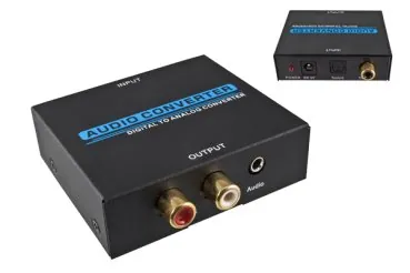 DINIC Digital/Analog Audiowandler, schwarz, W-BOX konvertiert digitale in analoge Audiosignale