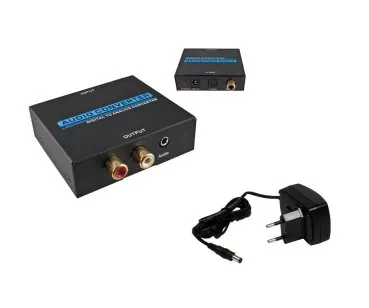 DINIC Digital/Analog Audiowandler, schwarz, konvertiert digitale in analoge Audiosignale