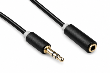 Audiokabel 3,5mm Klinke Stecker auf Buchse, 2m DINIC Monaco Range, Verlängerung, schwarz