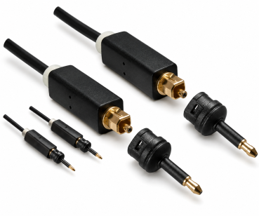 DINIC Toslinkkabel 4mm inkl. 2 Mini Toslinkadapter, schwarz