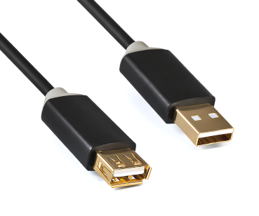 DINIC HQ USB 2.0 Verlängerung A Stecker auf Buchse, DINIC Monaco Range, schwarz, 2m