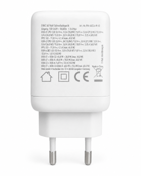 USB C/C/A Ladegerät/Netzteil 65W Schnellladegerät Power Delivery 3.0, PPS-Technologie
