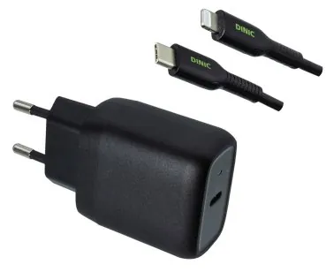 DINIC 20W Schnellladegerät inkl. USB C auf Lightning-Kabel 1m, MFI zertifiziert