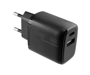 USB PD/QC 3.0 Ladeadapter inkl. C-C HQ Kabel 1m 20W, 3,6V~5,9V/3A; 6~9V/2A; 9V~12V/1,5A, Polybag