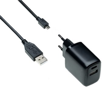 DINIC USB PD/QC 3.0 Ladeadapter inkl. micro USB Kabel 20W, 3,6V~5,9V/3A; 6~9V/2A; 9V~12V/1,5A, schwarz, 2m