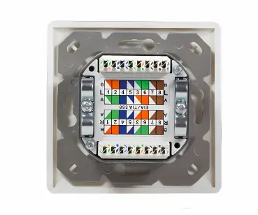 DINIC Cat.6/5 Netzwerkdose zweifach, RJ45