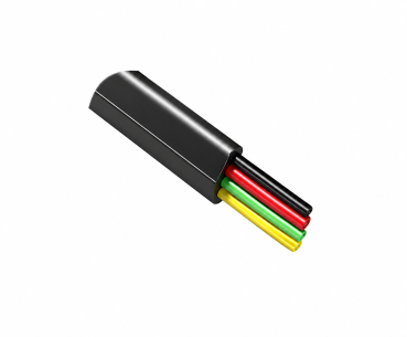 DINIC Telefon-Flachbandkabel, 4-adrig, AWG 30, schwarz, 100m