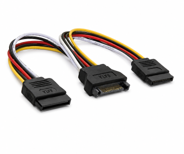 DINIC Y-Stromkabel intern S-ATA auf S-ATA, 1x S-ATA auf 2x S-ATA, 0,15m