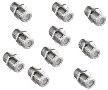 DINIC F-Verbinder F Buchse auf F Buchse, mit Verdrehschutz, 10 Stück