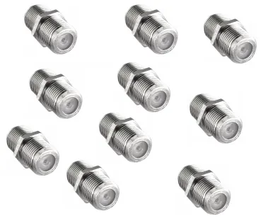 DINIC F-Verbinder F Buchse auf F Buchse, mit Verdrehschutz, 10 Stück