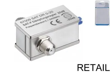 SAT-Dämpfungsregler 0 dB - 20 dB F-Stecker auf F-Stecker