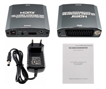 DINIC SCART-HDMI Adapter Video und Audio analog auf HDMI bis 1080p@60Hz, schwarz