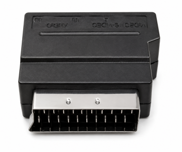 DINIC Scartstecker mit IN/OUT Umschalter, 3x Cinchbuchse und 4 pol. mini DIN-Buchse, Karton Box