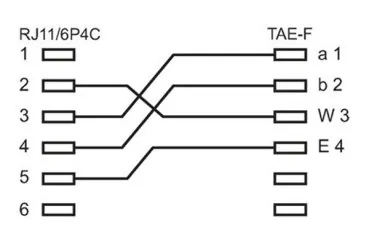 DINIC Adapterkabel RJ11 auf TAE-F, 0,2m RJ11 Stecker auf TAE-F Buchse, schwarz