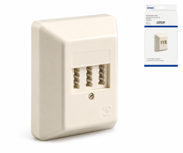 DINIC Telefon-Aufputzdose, N/F/F, Box für zwei Telefone und eine Nebenstelle