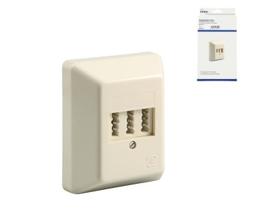 DINIC Telefon-Aufputzdose, N/F/F, Box für zwei Telefone und eine Nebenstelle