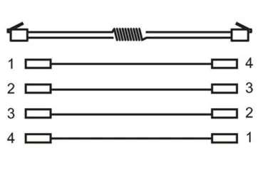 DINIC Telefonhörer-Spiralkabel, 2m RJ10 4P4C Modularstecker auf Stecker, schwarz