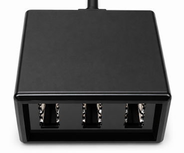 DINIC TAE Verteiler 3x TAE N/F/F Buchse auf RJ11/RJ45 Stecker (6P4C), schwarz, DINIC Box, 0,20m