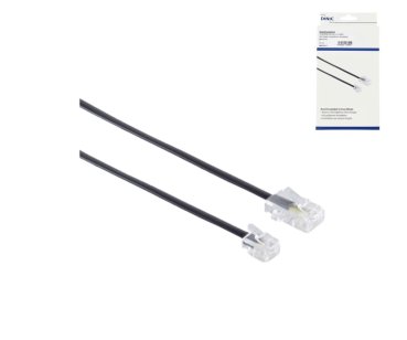 DSL Modular-/ Westernkabel RJ11 auf RJ45, 3m, Box 8P4C Stecker auf 6P4C Stecker, schwarz, 3m