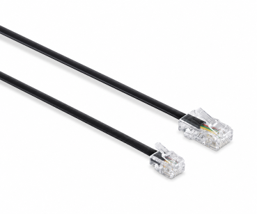 DSL Modular-/ Westernkabel RJ11 auf RJ45, 6m, Box 8P4C Stecker auf 6P4C Stecker, schwarz, 6m
