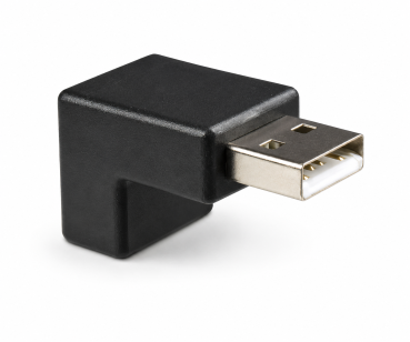 DINIC USB Adapter A Stecker auf A Buchse 90° nach UNTEN gewinkelt, schwarz