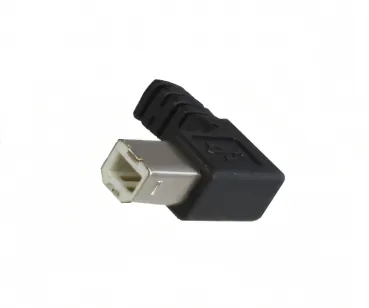 DINIC USB 2.0 Kabel A auf B St. rechts abgewinkelt, AWG 28/24, schwarz, 0,5m