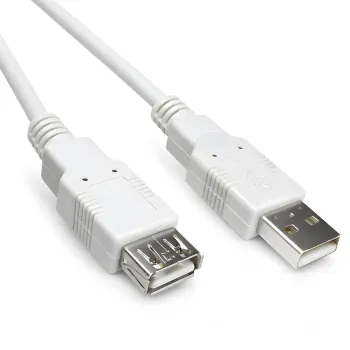 DINIC USB 2.0 Verlängerung A St. auf A Bu., 28 AWG/2C, 26 AWG/2C, grau