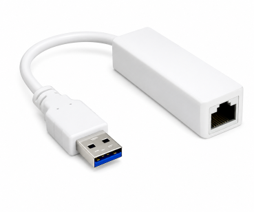 DINIC USB Adapter auf Gbit LAN für MAC und PC, USB 3.0 (2.0) A Stecker auf RJ45 Buchse, weiß, DINIC Polybag