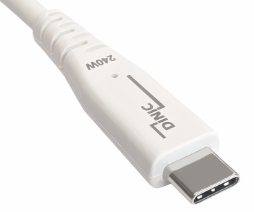 DINIC USB C 4.0 Kabel, 240W PD, 40Gbps, weiß, 0,5m Typ C auf C, OD 5,2mm, TPE, E-Mark chip, DINIC Box