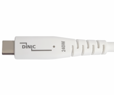 DINIC USB C 4.0 Kabel, 240W PD, 40Gbps, weiß, 0,5m Typ C auf C, OD 5,2mm, TPE, E-Mark chip, DINIC Box