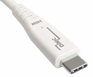 DINIC USB C 4.0 Kabel, 240W PD, 40Gbps, weiß, 1,0m Typ C auf C, OD 5,2mm, TPE, E-Mark chip, DINIC Bo